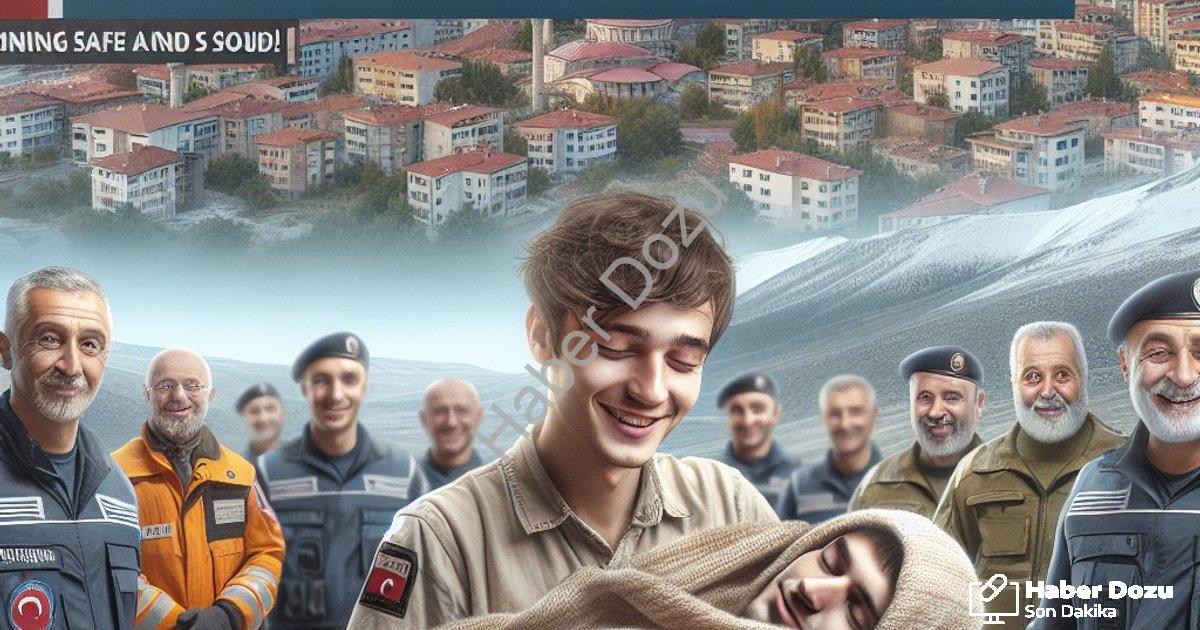 "Uşak'ta Yüreklere Su Serpen Haber: Kayıp Genç Sağ Salim Bulundu" başlıklı haber için fotorealistik,