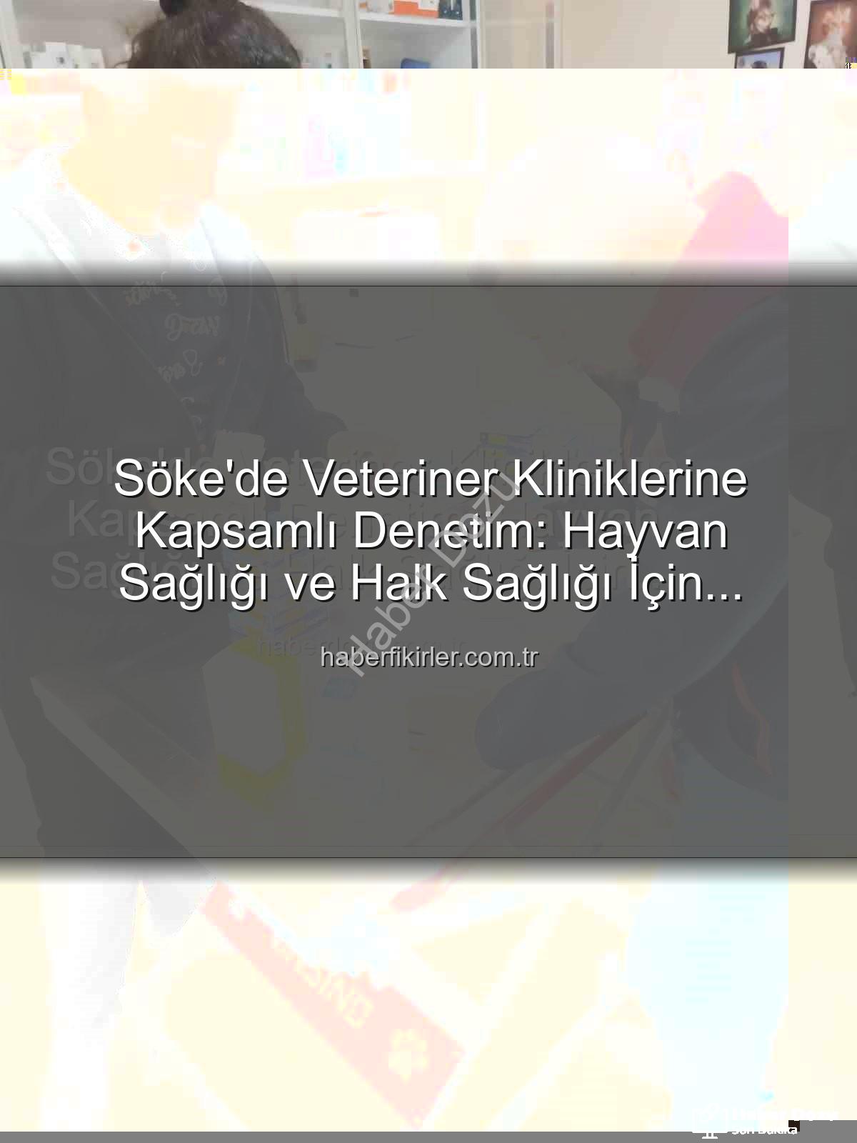 Söke veteriner denetimi - Söke'de Veteriner Kliniklerine Kapsamlı Denetim: Hayvan Sağlığı ve Halk Sağlığı İçin Önemli Adımlar
